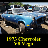 1973 Chevrolet V8 Vega in junkyard
