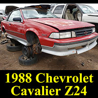 1988 Chevrolet Cavalier Z24 Convertible in junkyard