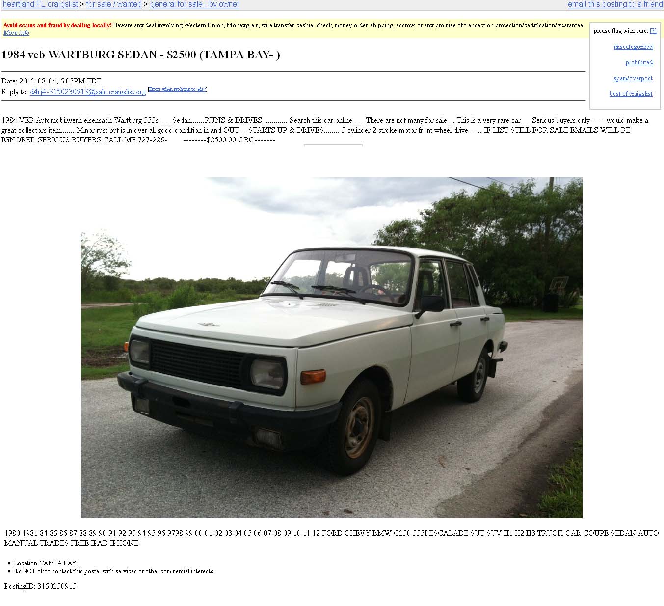 Craigslist Tampa Bay Area Cars For Sale By Owner Craigslist Pasco