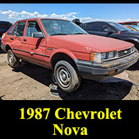 1987 Chevrolet Nova in junkyard