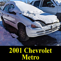 2001 Chevrolet Metro in junkyard
