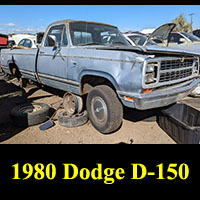 1980 Dodge Ram pickup in junkyard