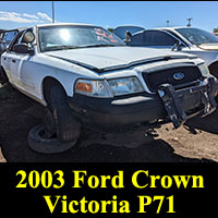 2003 Ford Crown Victoria Police Interceptor P71 in junkyard