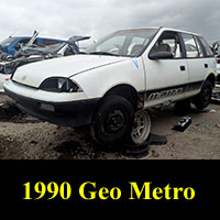 1990 Geo Metro in junkyard