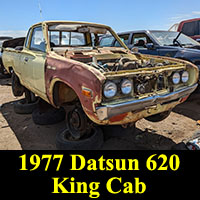 1977 Datsun 620 in junkyard
