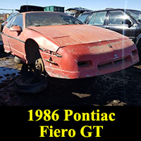 1986 Pontiac Fiero GT in junkyard